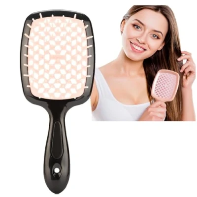 Image of Bautero Brush,Bautero Detangling Hair Brush Detangler,Anti Static Massage Paddle Brush,Wet and Dry Brush,Hollow Grid Combing Brush,Dry Comb (O)