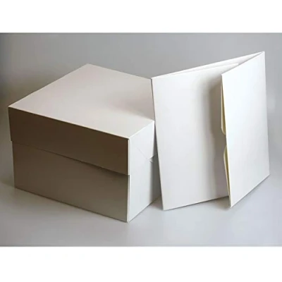 Image of Culpitt 9 inch White Cake Boxes 9&#039;&#039; square (228mm sq.) 127mm tall (Pack of 5)