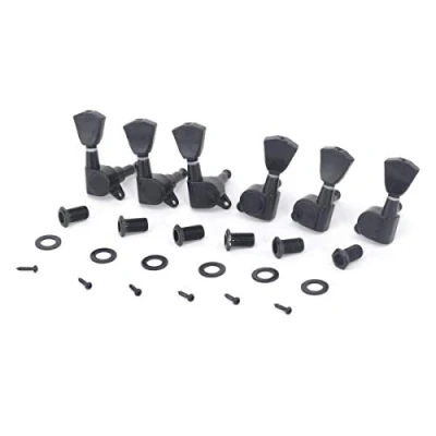 Image of Musiclily Pro 3x3 Sealed Guitar Tuners Tuning Pegs Keys Machine Heads Set for Les Paul Style Electric or Acoustic Guitar, Tulip Button Black