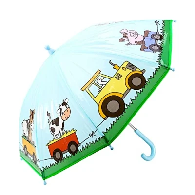 Image of Hartom Childrens Unisex Cute Farm POE, Lightweight Umbrella. (Farm,)