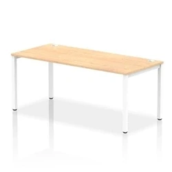 Image of Impulse Bench Single Row 1800 White Frame Office Desk Maple