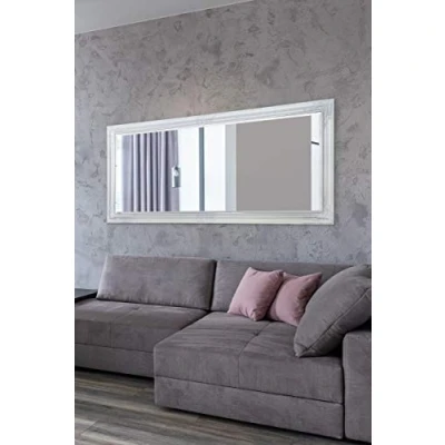 Image of Large White Full Length Wall Mounted Mirror 5ft3 x 2ft5 (160cm 73cm), 61x51