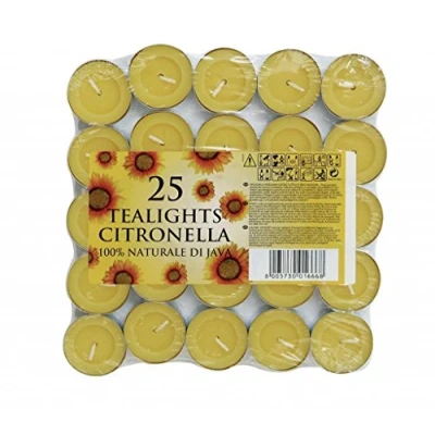 Image of Price&#039;s Candle Citronella Tealight Candles 200 Pack Repels Insects &amp; Mosquitos Ideal for Garden Patio Use