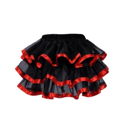 Image of Yummy Bee Tutu Skirt Women Fancy Dress Costume Adult Burlesque Halloween Frilly Plus Size (6 8, Red)
