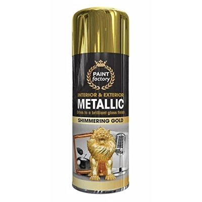 Image of AlezyB 12 x Metallic Shimmering Gold Spray Paint 400ml Multi Purpose Aerosol Use for Metal and Wooden Furniture, Ornaments, Decorative Items Much More Interior &amp; Exterior