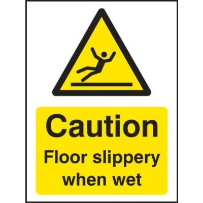 Image of Warning Signs Caution floor slippery when wet Rigid Plastic