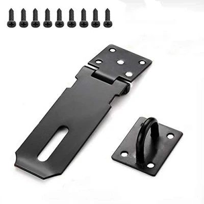 Image of Padlock Hasp, KAIISSA Hasp and Staple Set Door Lock Security Shed Clasp Latch Gate with Screws Black