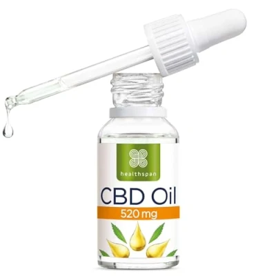 Image of Healthspan 520mg CBD Oil Drops 10ml Delicious Peppermint Flavour Vegan