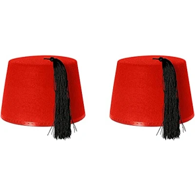 Image of I LOVE FANCY DRESS LTD 2 X RED FEZ HAT