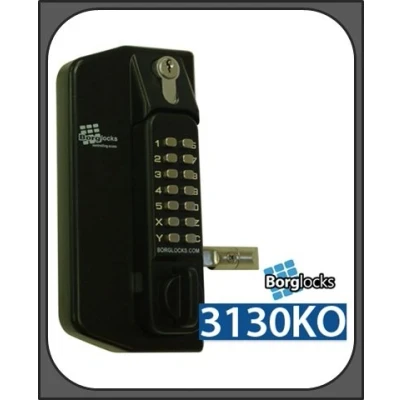 Image of Borg 3130 Digital Metal Gate Lock Back to Keypads (2 Locks) Key Override Black