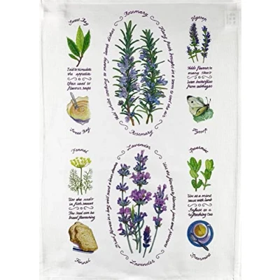 Image of Half a Donkey The Usefulness of Herbs Large Cotton Tea Towel