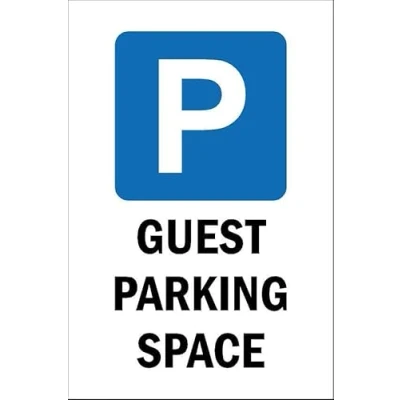 Image of Guest parking space 1mm flexible Plastic sign (200mm x 150mm)