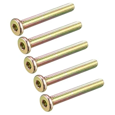 Image of Sourcingmap M6 x 45mm Threaded 1mm Pitch Hex Socket Head Cap Screws Bolts 5 Pcs