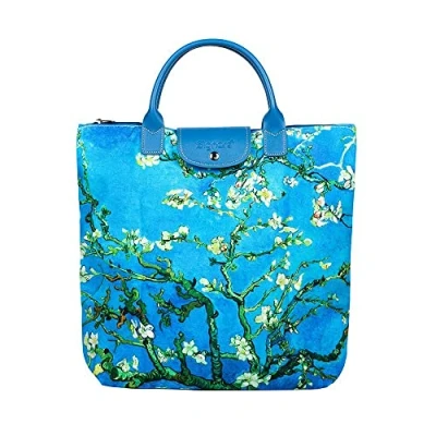 Image of Signare Canvas Foldable Tote Bag Reusable Shopping Grocery with Famous Art Design… (Van Gogh Almond Blossoms)