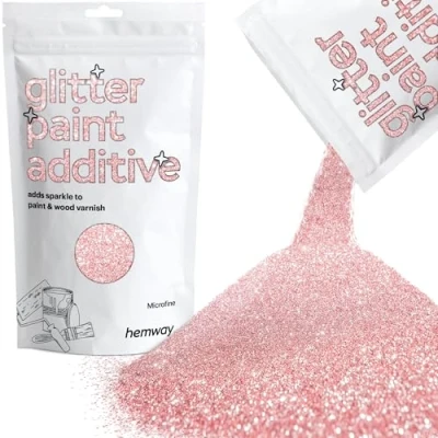 Image of Glitter Paint for Walls Light Rose Gold Additive Emulsion Latex Acrylic Sparkles Microfine Interior Painting 100g / 3.5oz