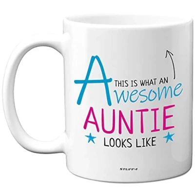 Image of Stuff4 This is What an Awesome Auntie Looks Like Mug, 11oz Ceramic Dishwasher Safe Premium Mugs, Best Gifts, Gift for Christmas and Anniversaries