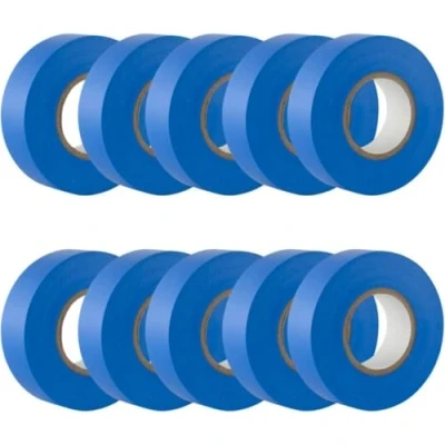 Image of GTSE Blue Electrical Tape, 19mm x 20m, 10 Rolls of Strong Self Adhesive PVC Insulation Tape for Insulating, Repairing and Protecting Wires