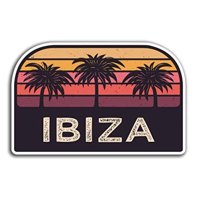 Image of 2 x 10cm Ibiza Spain Sun Vinyl Stickers Travel Sticker Laptop Luggage #23835 (10cm Wide)