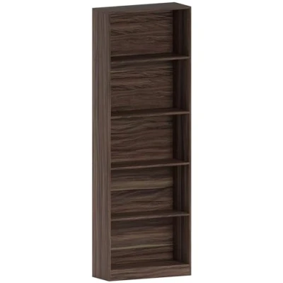 Image of Vida Designs Cambridge 5 Tier Extra Large Bookcase, Walnut Wooden Shelving Display Storage Unit Office Living Room Furniture