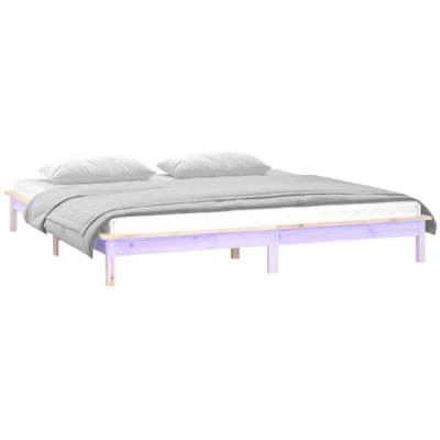 Image of vidaXL LED Bed Frame without Mattress 140x190 cm Solid Wood