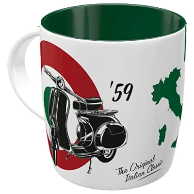 Image of Nostalgic Art Retro Coffee Mug 330ml Vespa The Italian Classic Gift Idea for Scooter Fans Original Licensed Product (OLP) Ceramic Vintage Design