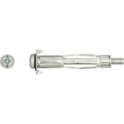 Image of Rawlplug Metal Fixing with Metric Screw Pack of 20 Screws and Wall Plugs for Plasterboard, Chipboard, Gypsum Fibreboards OCB Cavity Duty Plasterboard Fixings 6 x 37mm