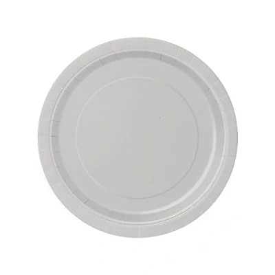 Image of 32 SILVER Paper Plates Disposable 9&quot; Wedding Anniversary Party Picnic BBQ