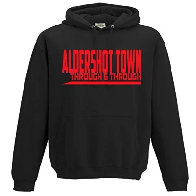 Image of AmeliaGouldApparel Aldershot Town Through &amp; Premium Mens Hoodie X Large Black