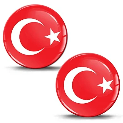 Image of Biomar Labs 2 x 3D Gel Silicone Turkish National Flag Sticker Car Motorcycle Bicycle Window Mobile Phone Laptop PC Tablet Door KS 211