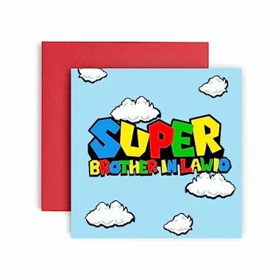 Image of Huxters Birthday Cards for Men Super Brother In Law Card him Funny Fathers Day Fun Happy 14.8cm (Brother Law)