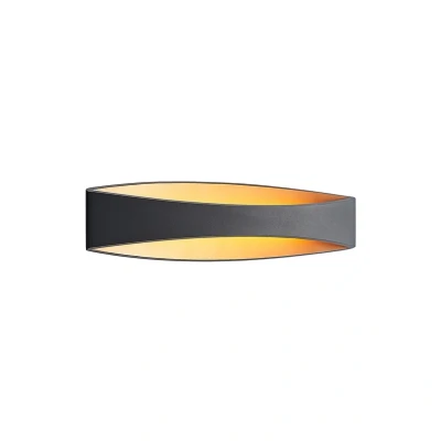 Image of Arcchio LED wall light Jelle, 44 cm, black, aluminium