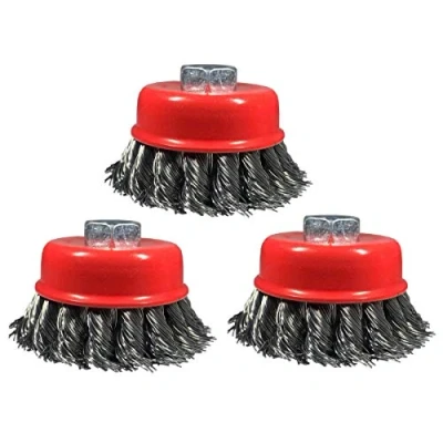 Image of Wire Cup Brush Twist Knot for 115mm Angle Grinders M14 Thread (Pack of 3)