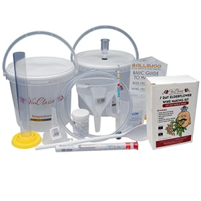 Image of 6 Bottle Wine Making Equipment Kit With Elderflower