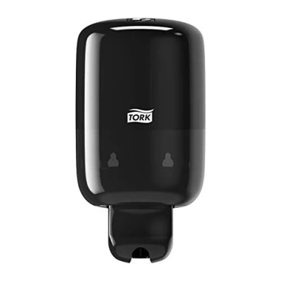 Image of Tork Mini Liquid Soap Wall Mounted Dispenser for Soap, Shampoo, Lotion and Toilet Seat Cleaner, Elevation 561008 Compact, Economical S2 System, Black