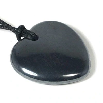 Image of Aries Birthstone Necklace Hematite Heart