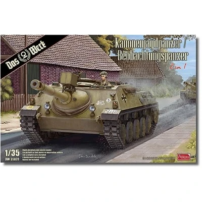 Image of Das Werk DW35031 90 mm Cannon Hunting Tank / Observation 2 in 1 Scale 1:35 Model Building Plastic Kit