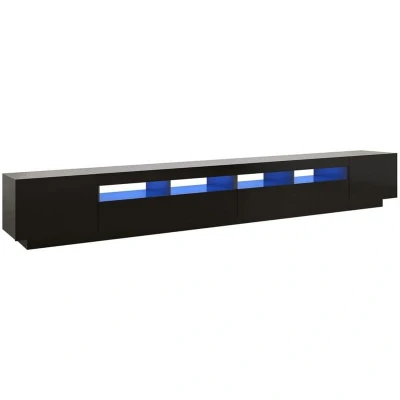 Image of vidaXL TV Cabinet with LED Lights Black 300x35x40 cm