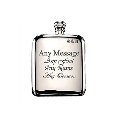 Image of Personalised Engraved 4oz Pewter Hip Flask, Any Message Engraved, Perfect for Occasion