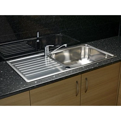 Image of Reginox Minister Inset Kitchen Sink Stainless Steel Large Single Bowl Reversible