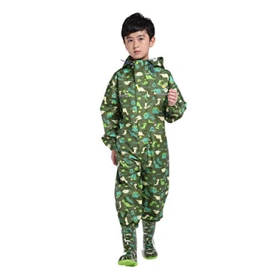 Image of Kids All in One Waterproof Suit Toddler Boys Girls piece Puddle Rainsuit for Age 2 14