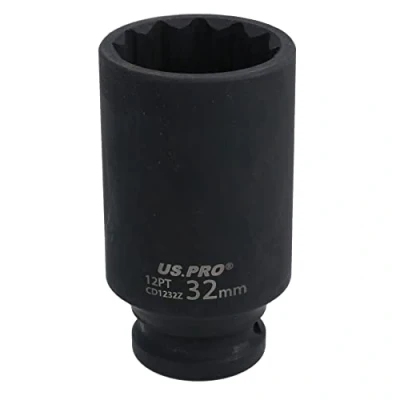Image of 32mm 1/2&quot; Drive Deep Impacted Thin Wall Walled Hub Nut Socket 12 Sided