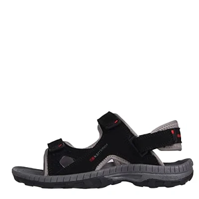 Image of Karrimor Kids Antibes Sandals Shoes Hook and Loop Rubberised Outsole Summer Black/Charcoal UK C13 (32)
