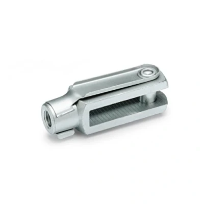 Image of Ganter Norm Elements Anchors Forks with Joints GN 751 Snap Bolts Galvanised Steel Blue Passivated, Silver, 8 32 M8 B