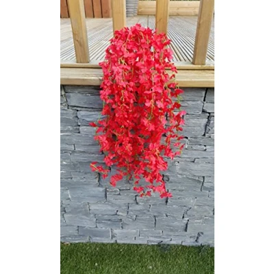 Image of Best Artificial 80cm Red Trailing Flower Garland Hanging Vine String Plant (6)