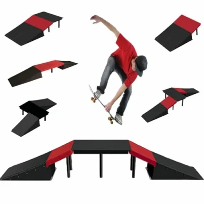 Image of The Magic Toy Shop 6 in 1 Skate Ramp Set For Scooter Skateboard Stunt Bike Inline Roller Skates BMX