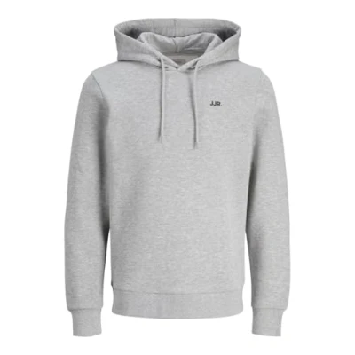 Image of JJ REBEL Men&#039;s Jrebrebel Logo Sweat Hood Noos Sweatshirt, Light Grey Mix, S