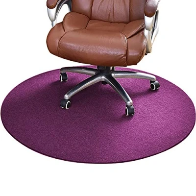 Image of GGoty Round Floor Chair Mat,Carpet Protector Non slip Pad Mat for Rolling Chairs Desks Living Room Office Home (100(diameter),Purple)