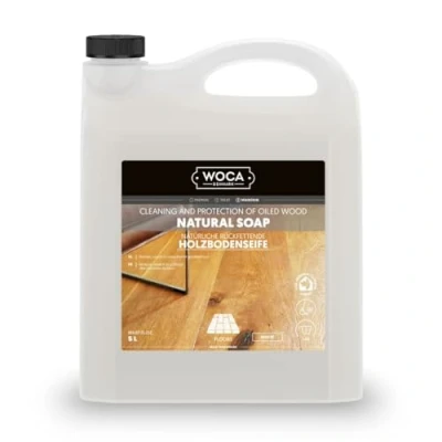 Image of WOCA Natural Soap Floor Cleaner White 5L, Ideal for Oiled Wood, Ecofriendly, Perfect Furniture, Table Tops and All Other Surfaces