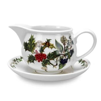 Image of Portmeirion Home &amp; Gifts Gravy Boat Stand, Ceramic, Multi Colour, 17 x 18 11 cm