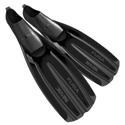 Image of SEAC Fuga, Diving Fins for Scuba Diving, Snorkelling and freediving with Foot Pocket, black, 10/11UK